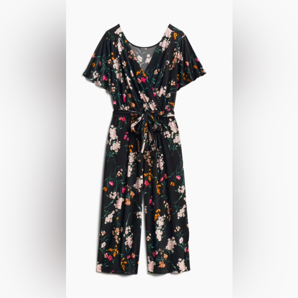Kaileigh (StitchFix) black floral dressy jumpsuit
